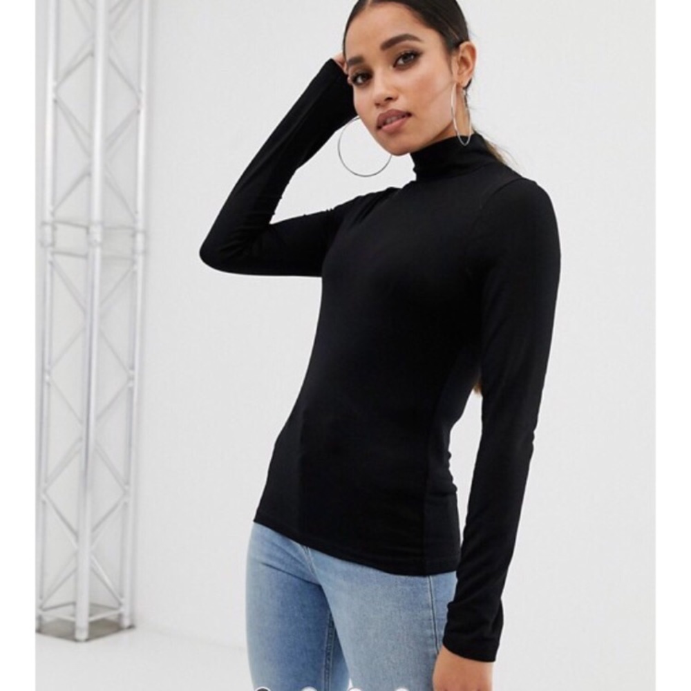 ASOS Black Mock Neck Top